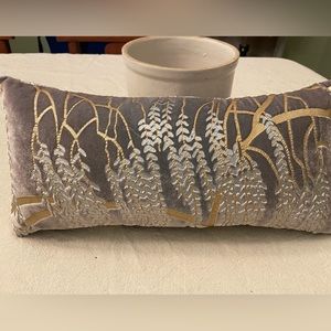 Kevin O’Brien studio silk-velvet throw pillow 15 x 7”